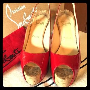 Louboutin So Private 120 Red Patent/Cork